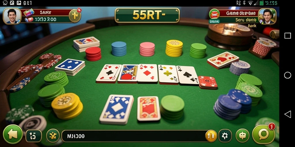 Tampilan gameplay seru dalam bermain Gaple di 55RT.