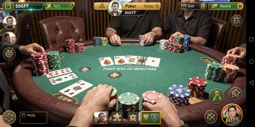Tampilan gameplay seru dalam game Poker 666FF.