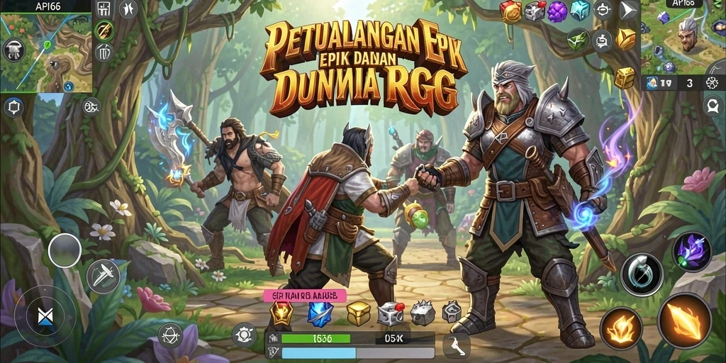 Tampilan gameplay API66 yang menarik dan dinamis dalam petualangan RPG.