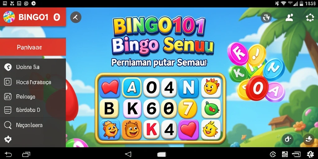 Tampilan menarik dari gameplay BINGO101 yang penuh warna.