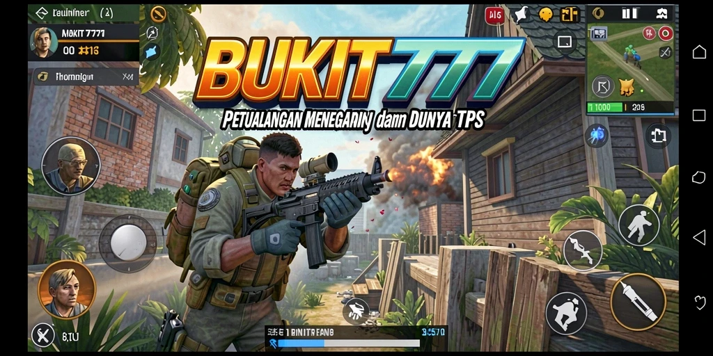 Tampilan aksi seru dalam game TPS BUKIT777.