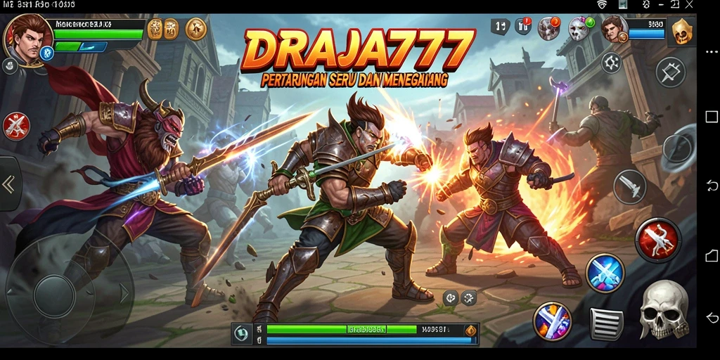 Screenshot DRAJA777 menunjukkan aksi pertarungan yang mendebarkan.