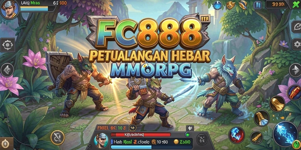 Screenshot gameplay FC888 menampilkan pertempuran epik dalam dunia MMORPG.