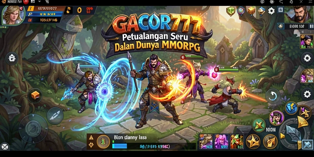 Tangkapan layar GACOR777 menunjukkan aksi seru dalam dunia MMORPG.