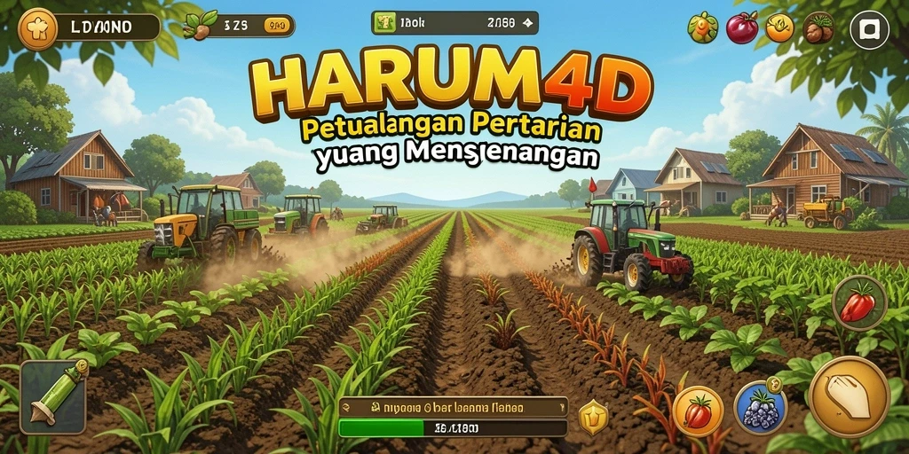 Tampilan gameplay seru dalam HARUM4D saat bertani.