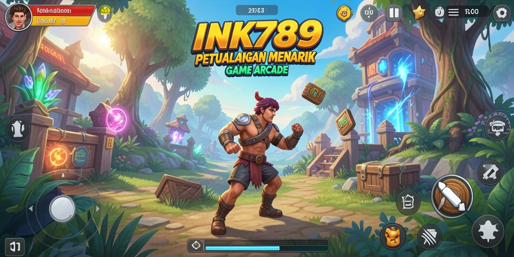 Tangkapan layar menampilkan aksi seru dan grafis colorful dari INK789.