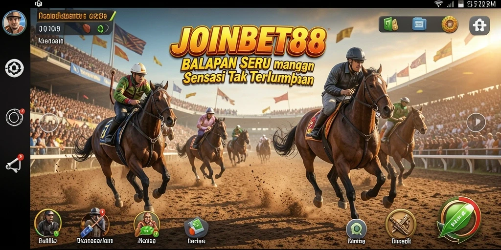 Screenshot dari gameplay seru JOINBET88 menunjukkan aksi balapan yang menegangkan.