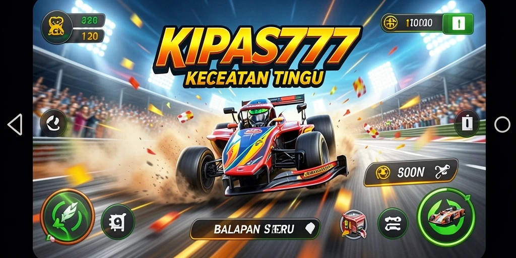 Tampilan gameplay seru saat balapan di KIPAS777.