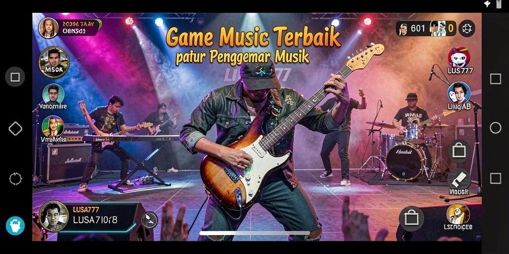 Gameplay LUSA777 yang seru dengan berbagai tantangan musik.