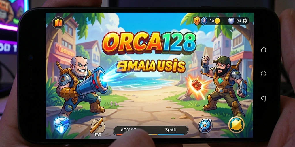Tampilan gameplay seru ORCA128 dengan aksi Arcade yang mendebarkan.