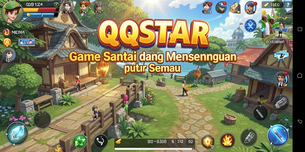 Tampilan gameplay dari game QQSTAR yang seru dan menghibur.