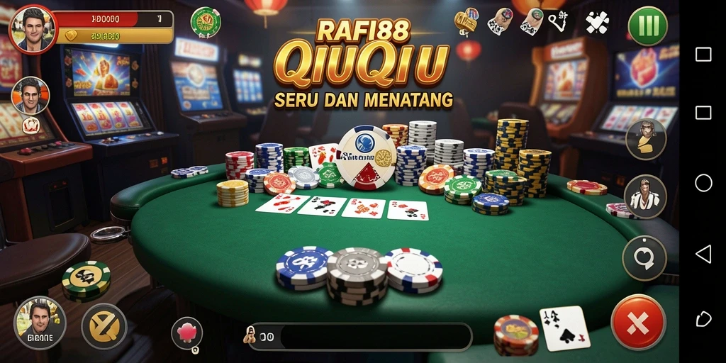Screenshot gameplay RAFI88 menampilkan momen seru dalam permainan QiuQiu.