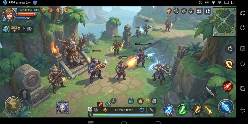 Gameplay RP99 yang menarik dan seru dalam aksi strategi.