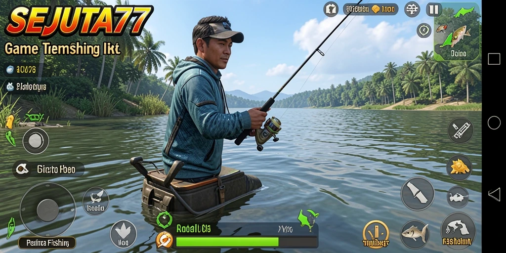 Screenshot gameplay SEJUTA77 yang menampilkan pengalaman memancing yang menakjubkan.