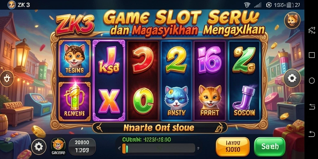 Screenshot dari gameplay ZK3 yang menampilkan keseruan permainan slot.